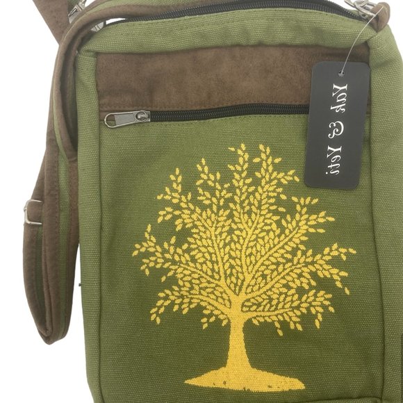 Handbags - Green Cross Body Messenger Tree of Life Bag